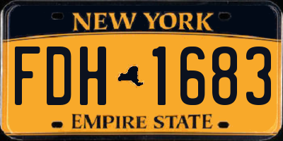 NY license plate FDH1683