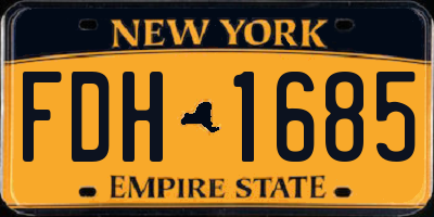 NY license plate FDH1685