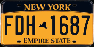 NY license plate FDH1687