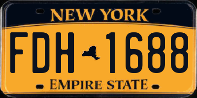 NY license plate FDH1688