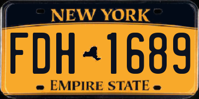 NY license plate FDH1689