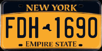 NY license plate FDH1690