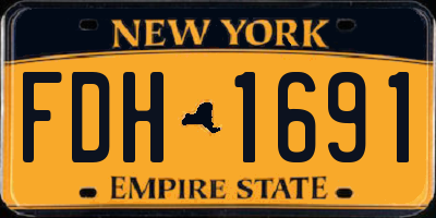 NY license plate FDH1691