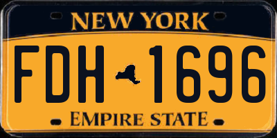 NY license plate FDH1696
