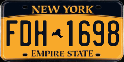 NY license plate FDH1698