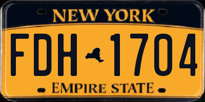 NY license plate FDH1704