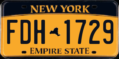 NY license plate FDH1729