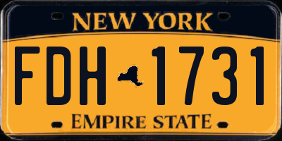 NY license plate FDH1731
