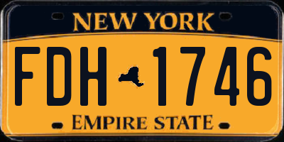 NY license plate FDH1746