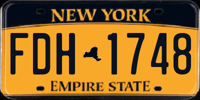 NY license plate FDH1748