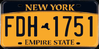 NY license plate FDH1751