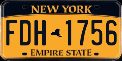 NY license plate FDH1756