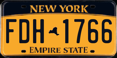 NY license plate FDH1766