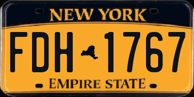 NY license plate FDH1767
