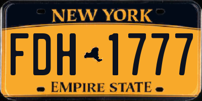 NY license plate FDH1777