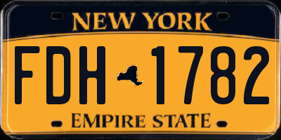 NY license plate FDH1782