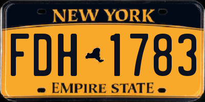 NY license plate FDH1783