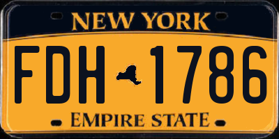 NY license plate FDH1786
