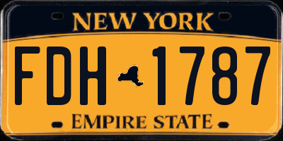 NY license plate FDH1787