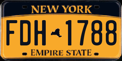 NY license plate FDH1788