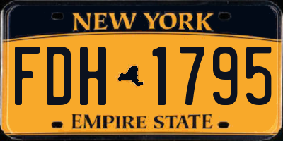 NY license plate FDH1795