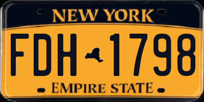 NY license plate FDH1798