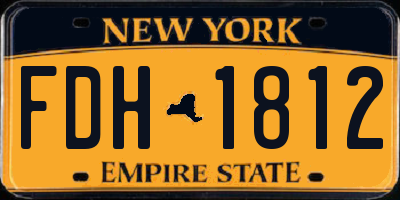 NY license plate FDH1812
