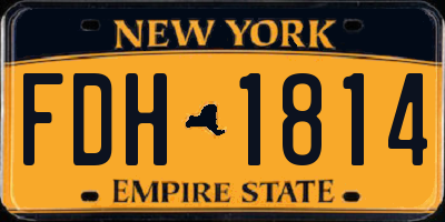 NY license plate FDH1814