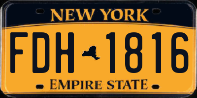 NY license plate FDH1816
