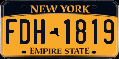 NY license plate FDH1819