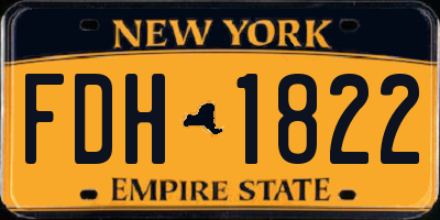 NY license plate FDH1822