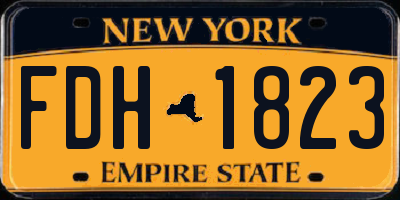 NY license plate FDH1823