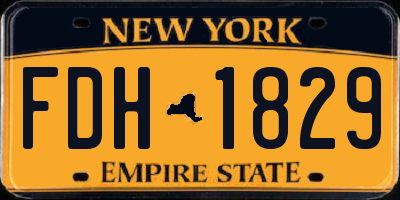 NY license plate FDH1829