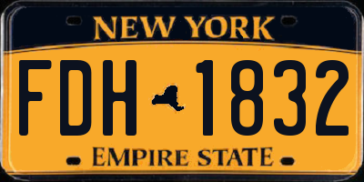 NY license plate FDH1832