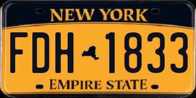 NY license plate FDH1833