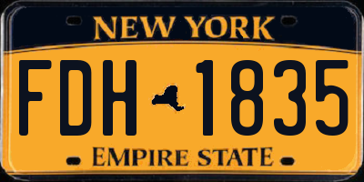 NY license plate FDH1835