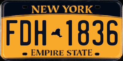 NY license plate FDH1836