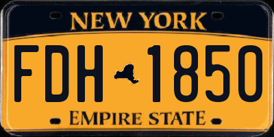 NY license plate FDH1850