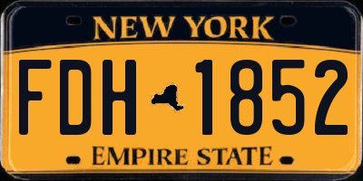 NY license plate FDH1852