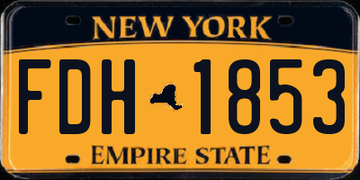 NY license plate FDH1853