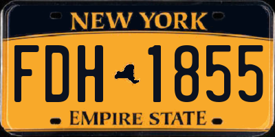 NY license plate FDH1855