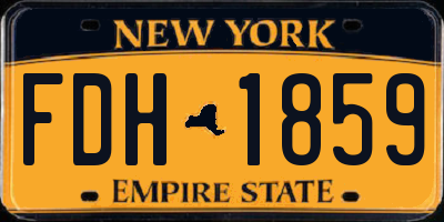 NY license plate FDH1859