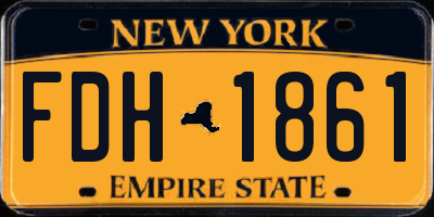 NY license plate FDH1861