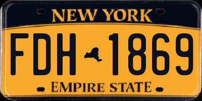 NY license plate FDH1869