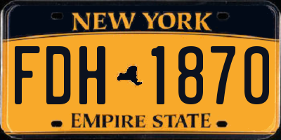 NY license plate FDH1870