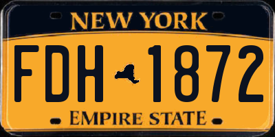 NY license plate FDH1872