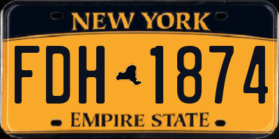 NY license plate FDH1874