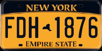 NY license plate FDH1876