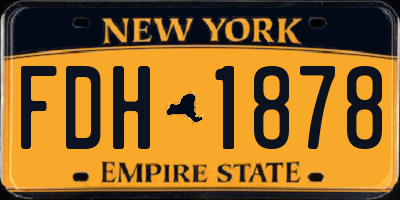 NY license plate FDH1878