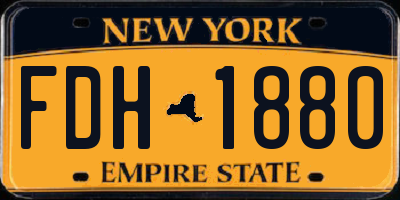 NY license plate FDH1880